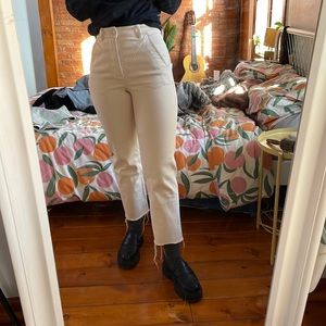 Everlane Raw Hem Crème Pants